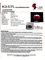 9.96 Ratti Natural Neo Burma Ruby with Govt. Lab Certificate-(4551)